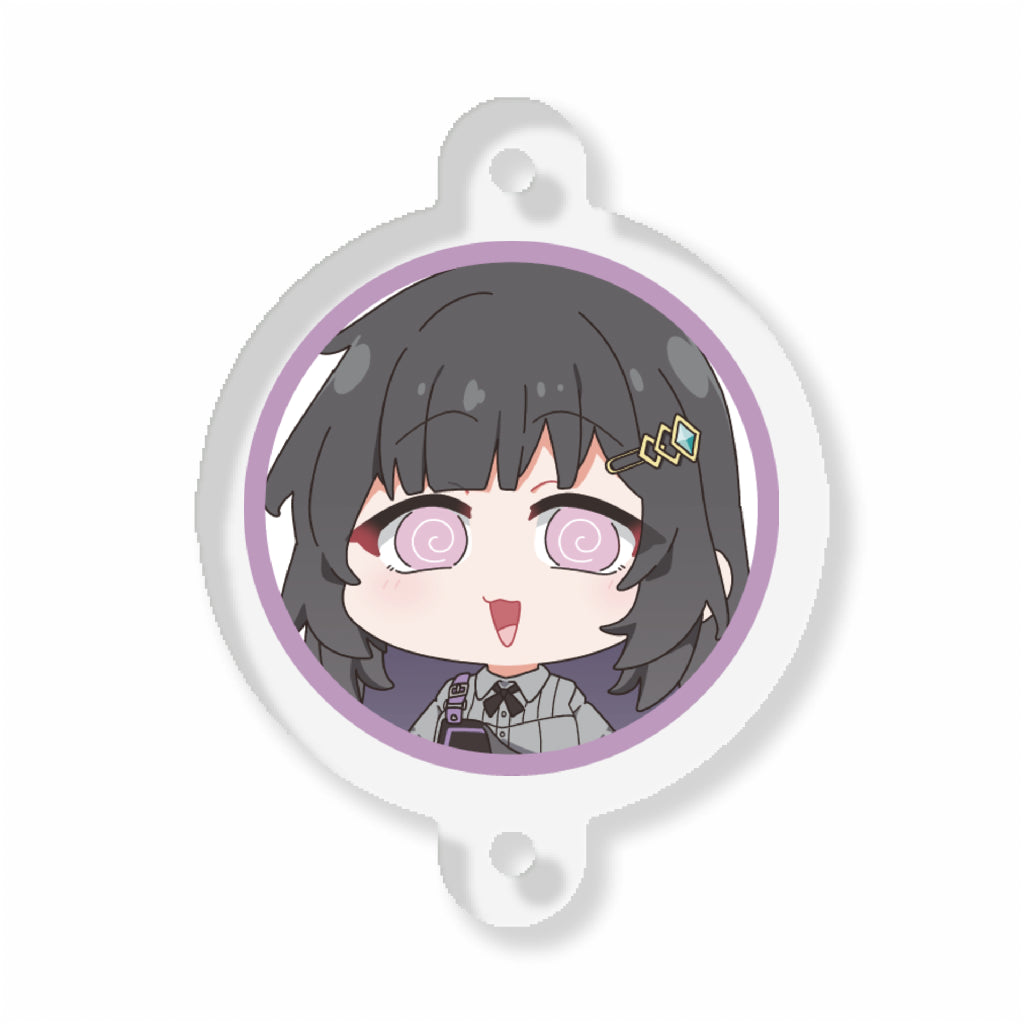 黒戸モノのデイジーチェーンアクリルキーホルダー_01