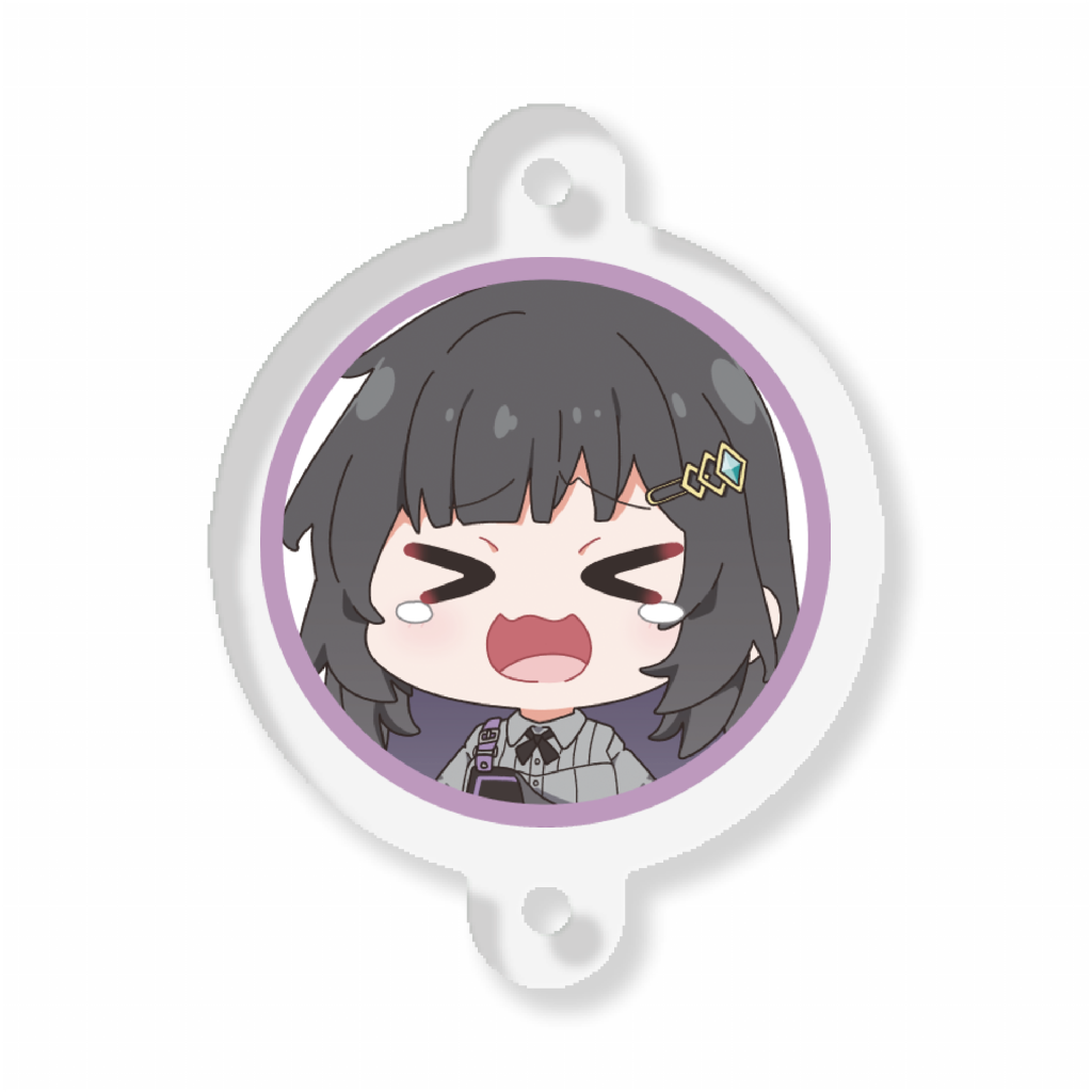 黒戸モノのデイジーチェーンアクリルキーホルダー_01