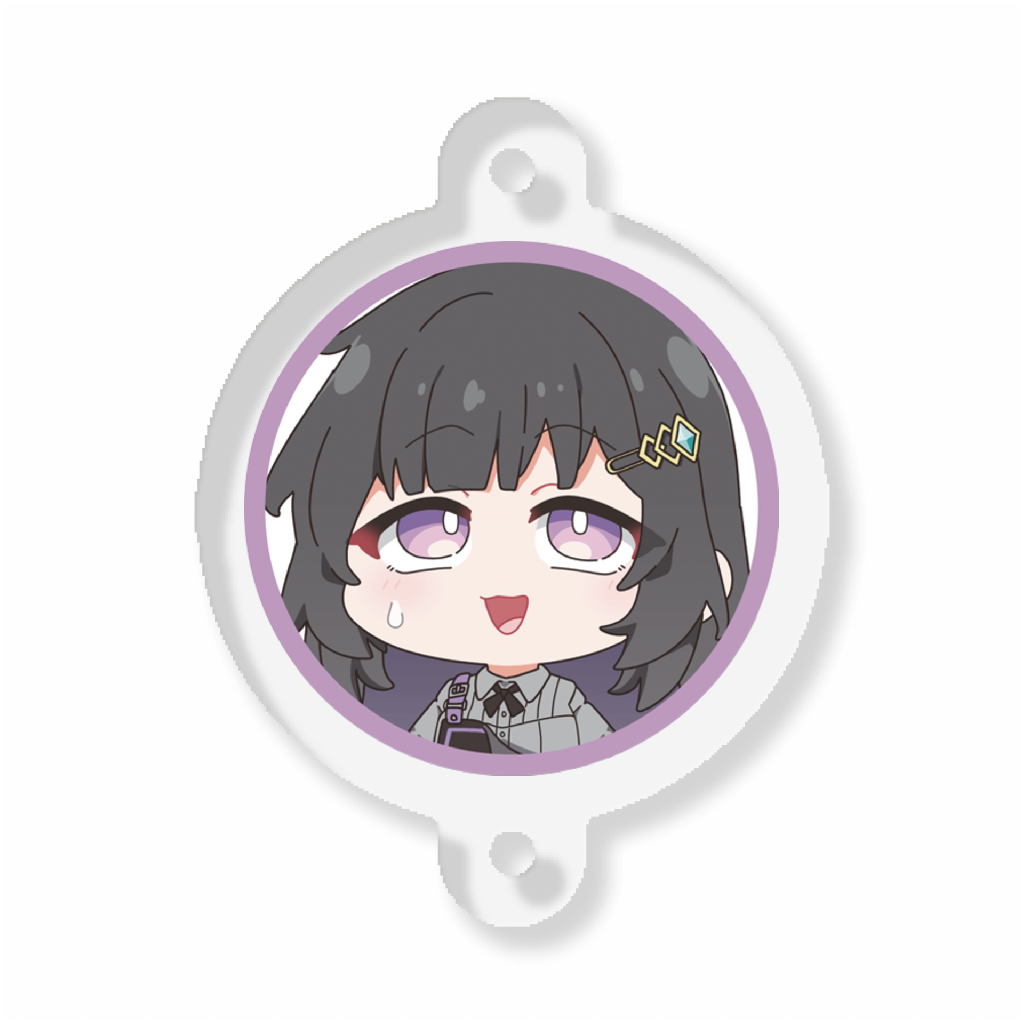 黒戸モノのデイジーチェーンアクリルキーホルダー_02