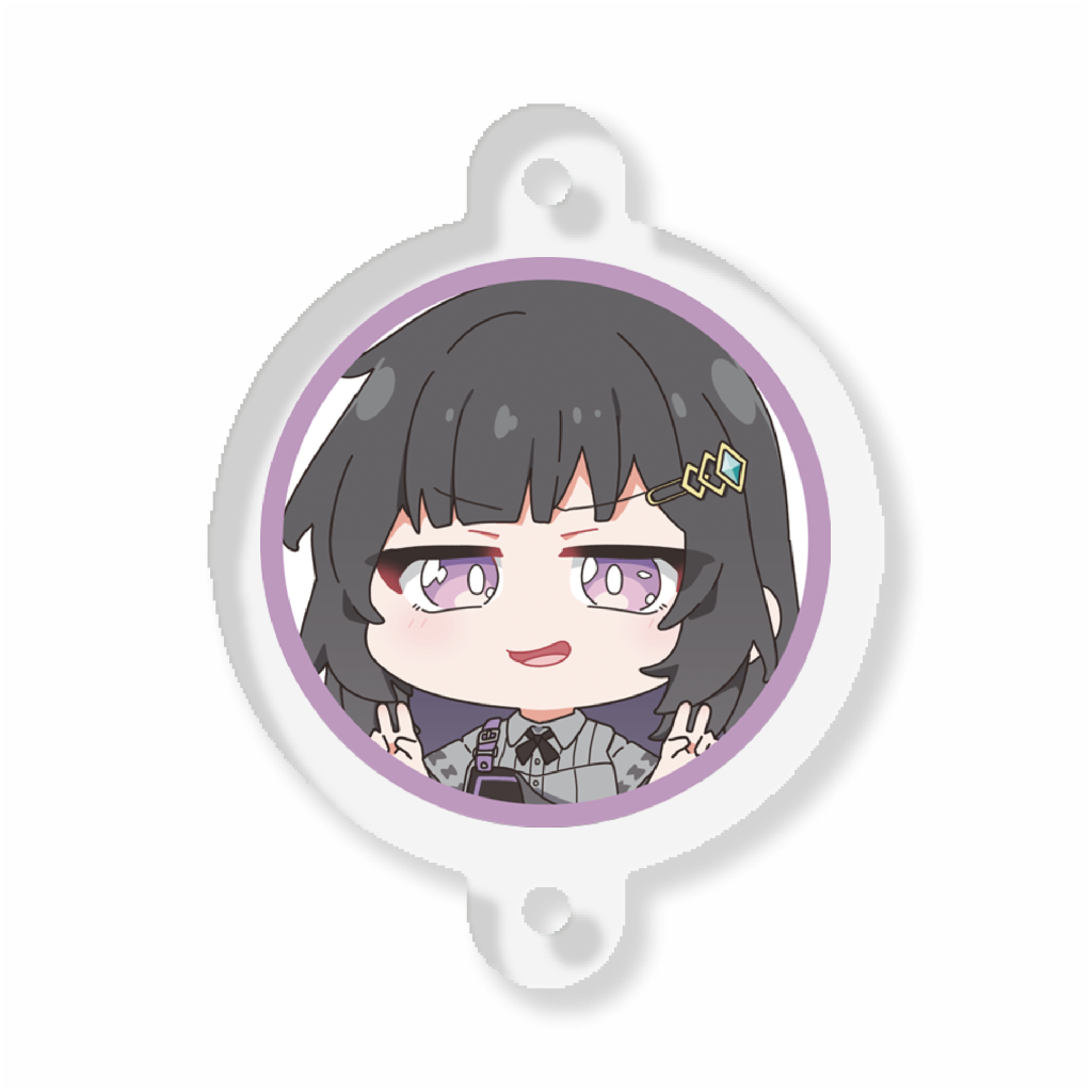 黒戸モノのデイジーチェーンアクリルキーホルダー_03