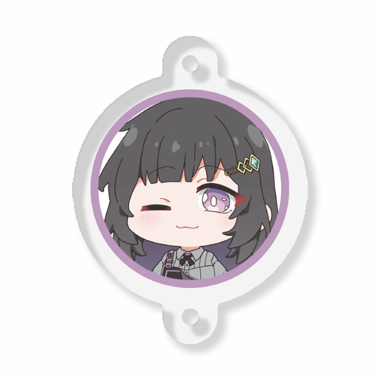 黒戸モノのデイジーチェーンアクリルキーホルダー_01